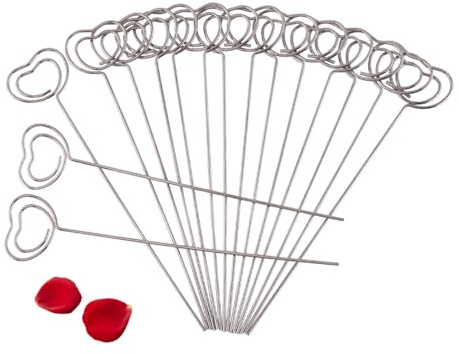 MIMEITOPA Notizhalter aus Metall, für Büro, Zuhause, Schule, mit runden, sternförmigen, herzförmigen Formen, langlebiger Schreibtisch-Organizer für Fotos, Bilder, Memos, (Herzstil)