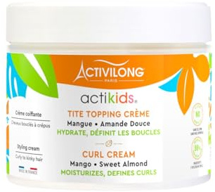 ACTIVILONG - Tite Topping Crème Actikids - Cheveux Bouclés À Crépus - Dès 3 ans - Amande Douce Et Mangue - 98% D'Ingrédients Naturels - Vegan - Parfum Hypoallergénique - Made In France - 300ml