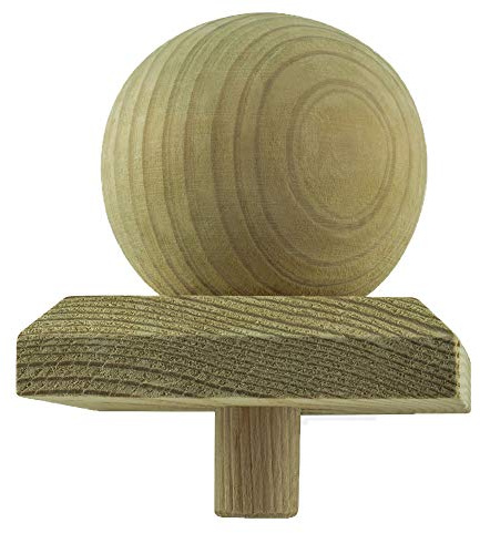 2 x PFOSTENKAPPE KUGEL HOLZ IMPRÄGNIERT 80 x 80 MM