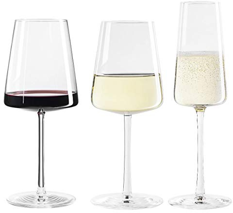 Stölzle Lausitz 159 00 81: 18-Piece Power Wedding Set Castle Hüttenthal Glasses Set with 6 Red Wine Glasses, 6 White Wine Glasses, 6 Champagne Glasses