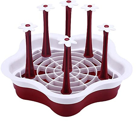 Ailovone Flaschentrockengestell Abtropfhalter Trockenständer Babyflaschen Abtropfgestell Tassenhalter flaschentrocknerhalter Flaschentrockner Ständer für Flaschen, Babyflaschen Zubehör (rot)