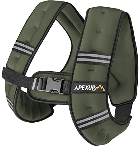 APEXUP Viktväst för män, 2,3 kg reflekterande remsor, träningsutrustning för kvinnor, träningsutrustning för styrketräning, löpning (grön)