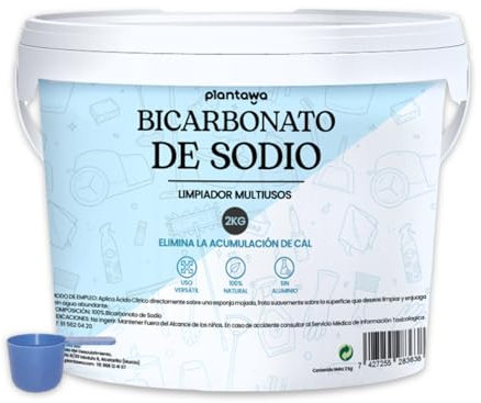 PLANTAWA Bicarbonato di Sodio 2kg | Pulizia Ecologica Multiuso | Smacchiatore Tessuti, Deodorizzante Casa e Cucina | Alternativa Naturale ai Prodotti Chimici