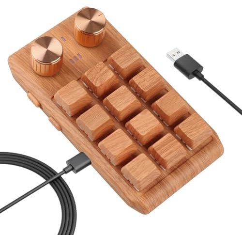 RIYAN Tastiera Meccanica A Una Mano, Tastiera Macro Retroilluminata a LED RGB, Tastiera Personalizzata Programmabile A Caldo, Bluetooth, Installazione Facile