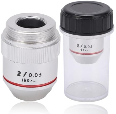 2x obiettivo per microscopio, 2x 195 obiettivo per microscopio Obiettivi acromatici Basso ingrandimento RMS Filo Oculare per microscopio Lente 20,2 mm per microscopio biologico