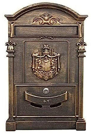 Wall-Mount Mailbox Wall Mount Mailbox Large Capacity Post Box Home Letter Box Retro Drop Box Suggestion Box Key Lock Box Mail Boxes