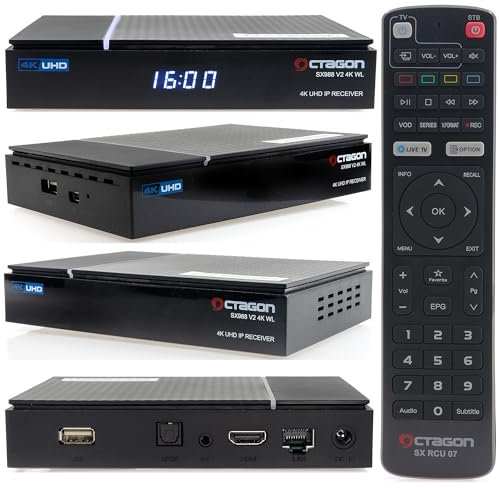 OCTAGON SX988 V2 4K UHD IP 5G Récepteur TV intelligent WiFi Linux
