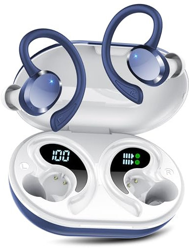 Wekily Auriculares Inalámbricos Deportivos, 2025 Nuevo Bluetooth 5.4 con HD Micrófono HiFi Estéreo Pantalla Dual LED, Reducción de Ruido, IP7 Impermeable 68H Cascos Inalambricos para Running Fitness