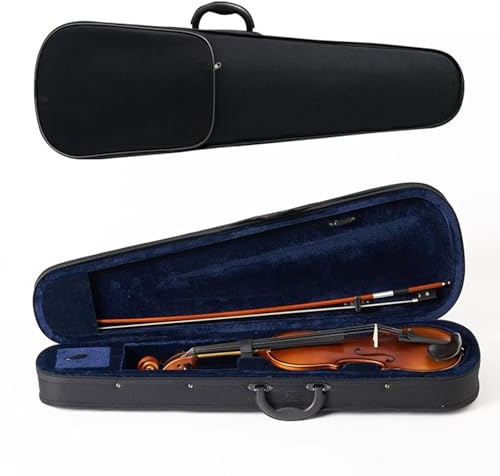 Rucksack Geigenkoffer mit Schultergurt Leichter Tragbarer Oxford-Stoff Geigenkasten Weicher Innenausstattung Wasserdicht und Stoßfest Violine Koffer Transporttasche Softcase Volle Größe Koffer(4/4)