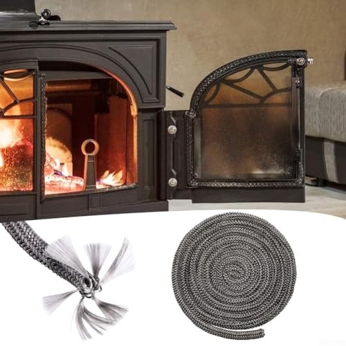 Niceminiwall Junta redonda para horno con junta de cuerda de fibra de vidrio para estufas de leña, estufa de pellets, chimenea y puertas de caldera, compatible con 8/10/12/14/16 mm de diámetro (2,5 m
