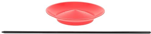TOYANDONA Set Piatto Rotante da Giocoleria in Plastica Rosso con Bastone, Attrezzo per Spettacoli Circensi, Accessorio per Giocoleria Professionale per Intrattenimento e Feste di Carnevale,
