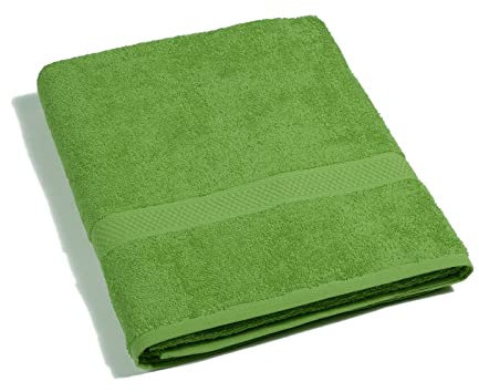 Caleffi - Minorca in Spugna 100% Morbido Cotone Idrofilo 450gsm, Lavabile in Lavatrice 40° + Asciugatrice, Misura Standard (100X150cm.) Colore VERDE