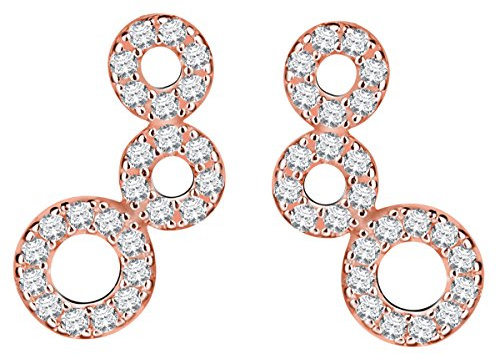 Yumilok Damen Offen Kreis Ohrstecker Rosegold | Kleine Runde Ohrringe aus 925 Sterling Silber Unendlichkeit Zirkonia Hypoallergen Ohrschmuck für Damen Mädchen