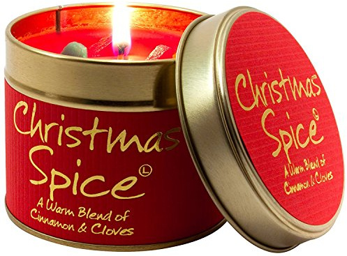 3X Lily-Flame Christmas Spice Tin, Red