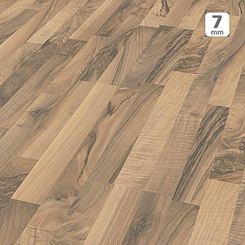 Pavimento in Laminato Kronotex a Incastro, Scatola da 2,390 m²/AC3, Spessore 7mm. Noce Ticino