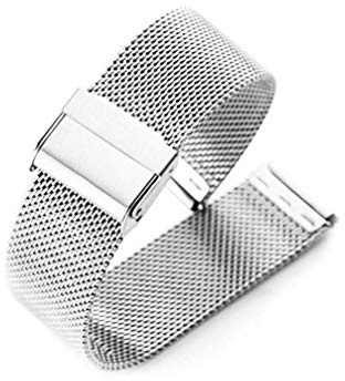 Yiyida Uhrenarmbänder Mesh Edelstahl Ersatzband Metall Uhrarmband Faltschließe Uhr Band Schnalle Wechselarmband Uhr Armband Smart Watch Wrist Strap Band Replacement