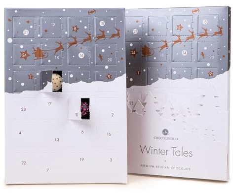 Adventskalender Schokolade - Weihnachtskalender Pralinen - Geschenk Frauen, Männer, Mann, Erwachsene, Frau, Mama, Eltern, Oma, Papa, Opa, Kollegen - Wintermärchen Mini, 24 Stück