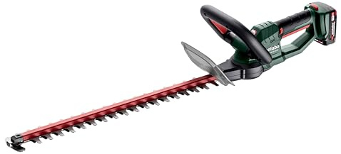 metabo Akku-Heckenschere HS 18 LTX 55 – 601718500 – 18 V – Leicht und leise – Elektrische Hecken- und Strauchschere – Inkl. 2 Akkus und 1 Ladegerät