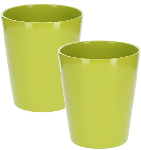 KOTARBAU® 2er Set Keramik Blumentopf Übertopf für Orchideen H 150mm ⌀ 120 mm Grün