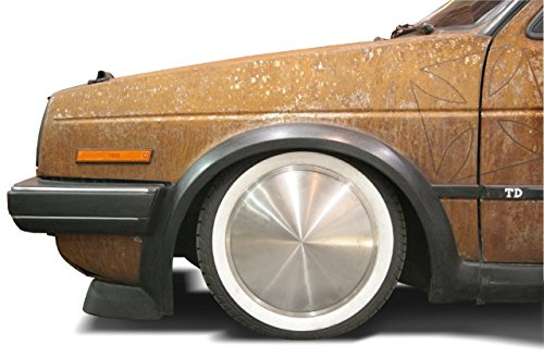 2X Weißwandringe mit Moon Caps für PKW, Oldtimer, Youngtimer (14 Zoll, weiß)
