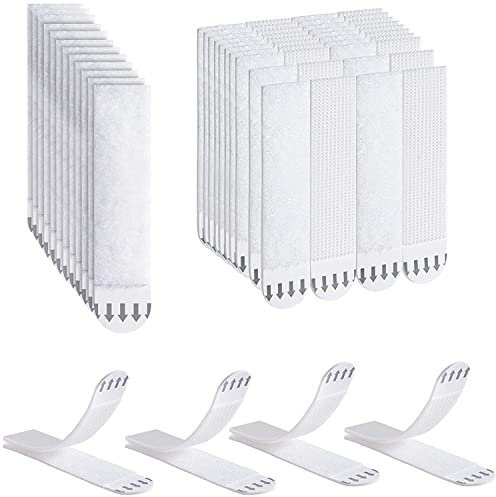 Ainiv Klebestreifen 32 Paar/64 Streifen, Bilder-Montagestreifen, Bilder Aufhängen ohne Bohren Klettband Selbstklebend Streifen halten bis zu 1.36kg, Rückstandslos, Geeignet für Fotorahmen,Dekorationen