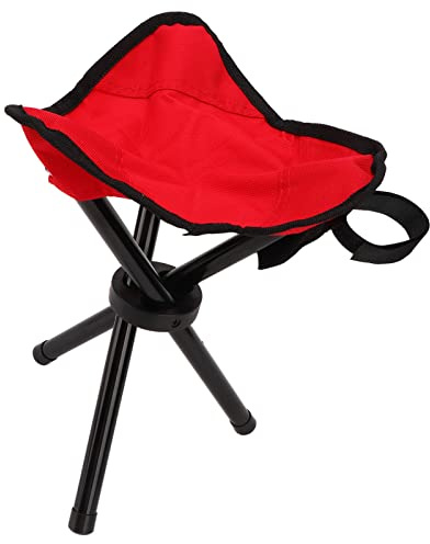 Fockety Tabouret de Camping, Tabouret trépied léger et Pliable Portable 600D, siège trépied Durable pour Adultes pour la randonnée, la Chasse, la pêche, Les Voyages, la Marche, Le Jardin, la(Rouge)