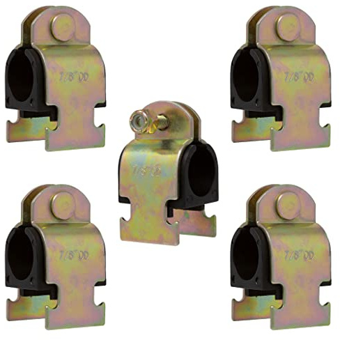 Rubber Cushion Strut Clamp 3/4 NOM (7/8 OD) for Mounting Copper Piping, PEX Pipe, CVPC Tubing to Strut Channels [5 Pack]