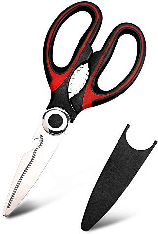 Coltelli da cucina, cesoie per pollame multiuso in acciaio inossidabile con impugnature comode per pollo, verdure, pesce, carne ed erbe (2)