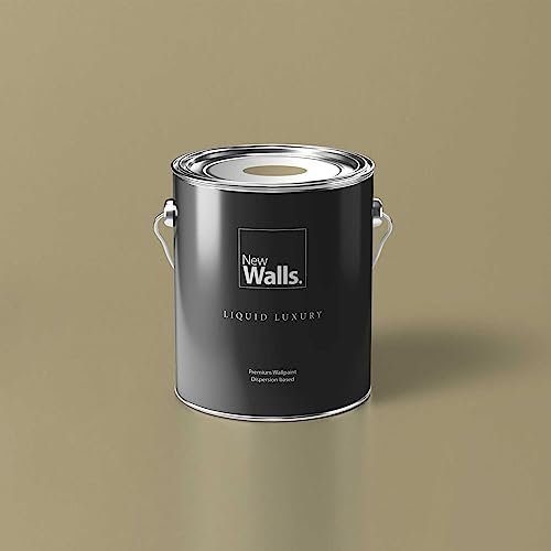 New Walls Premium Wandfarbe Grün, Savonagrün Liquid Luxury Dispersionsfarbe für Innenräume – 5 L