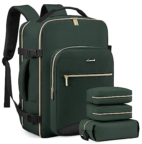 LOVEVOOK Handbagage, ryggsäck, 40L storrese ryggsäck för kvinnor, resväska för flygplan, vattentät resväska för 17 tums laptop, reseryggsäck för resor, affärsresor, affärer, vandring