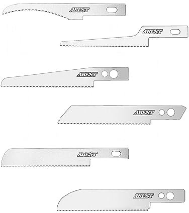 ABEST Lames de scie à main de remplacement mini couteau de bricolage Couteau de modélisme micro couteau Lames de scie pour couper à la main les branches et membres d'arbres (12)