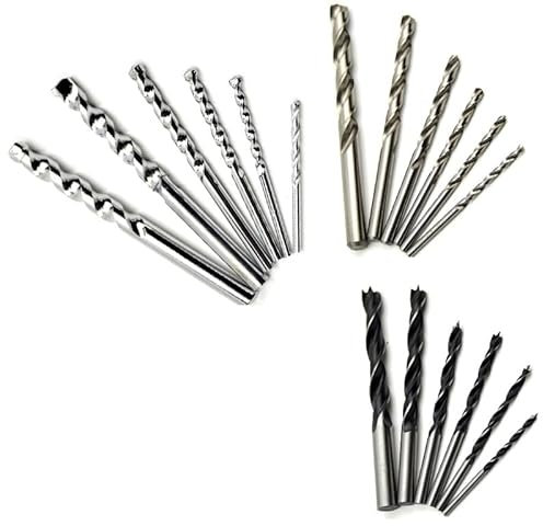 KIZAMI 18-teiliges gemischtes Bohrer-Set, 3 mm, 4 mm, 5 mm, 6 mm, 8 mm, 10 mm, Holzbohrer, HSS-Spiralbohrer, Bohrer, DIY-Werkzeuge, Mehrzweck
