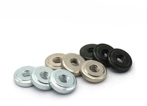 2–10 Stück M2 M2,5 M3 M4 M5 M6 M8 M10 Stahl mit schwarzem Zink-Nickel, kleine Stufe, Muttern handfest anziehen, Rändelmuttern, M8, 5 Stück, Stahl schwarz