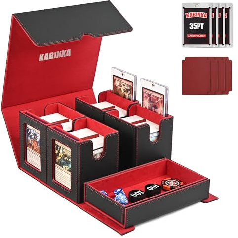 Kabinka 5-in-1 MTG Commander Deck Box, Holds 400+ Double-Sleeved Cards
