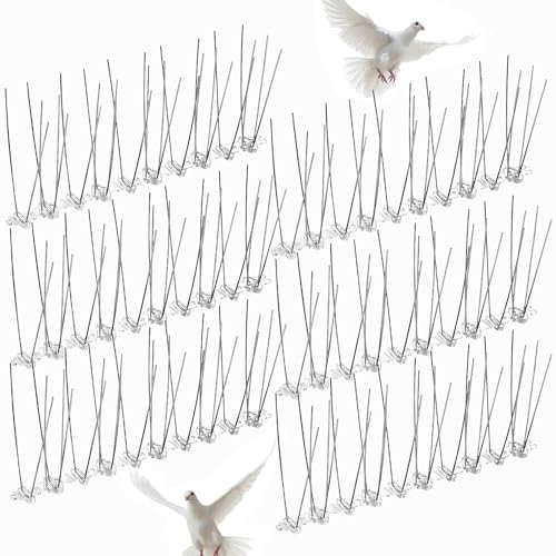 kuivoo 6Pcs Stainless Steel Bird Spikes Anti Pigeons Deterrent Kit for Pigeons/Small Birds/Cats, Anti Climb Security Birds Defence Spikes/Wall Fence/Bird Arrow/Garden Pigeon Repeller Deterrent