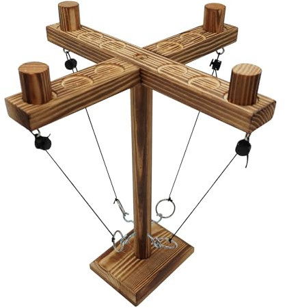 Gelabur Haken und Ring Spiel, Großes Ring Wurf Spiel für Erwachsene, Ring Spiel auf Einer Schnur, Tischspiele, Haken Spiel Ring Wurf für Familie, Bar, Party