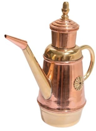 perfk Distributeur d' en cuivre, Cruet, récipient d' en cuivre de 450ml, Design rétro, fait à la main, bouteille d' d'olive pour cafés