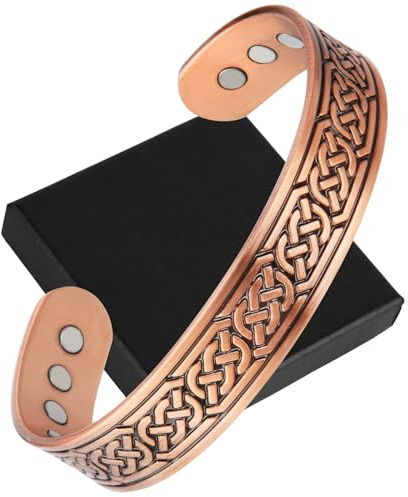 OFFCUP Magnetiskt Armband för Män och Kvinnor - 12 Ultrastarka Magneter, Justerbar Storlek, Enkel Stil - Presentask och Smyckeduk Ingår