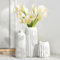 Ezvsevuo Vaso Decorativo da Interno Moderni Vaso Bianco,Set di 3 Vasi in Ceramica,Vasi Deco Minimalista Boho Stile Decor per soggiorno, matrimonio, cena, tavolo, Ufficio Camera da letto