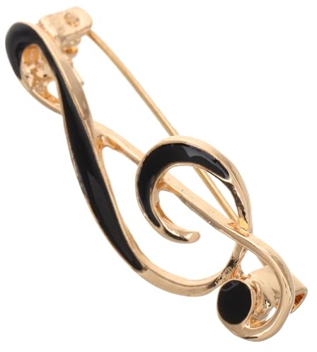 SAFIGLE Musiknotenbrosche als Modisches Accessoire aus Zinklegierung mit Poliertem Look und Pinback Design Minimalistische Anstecknadel für Anzüge und Hemden