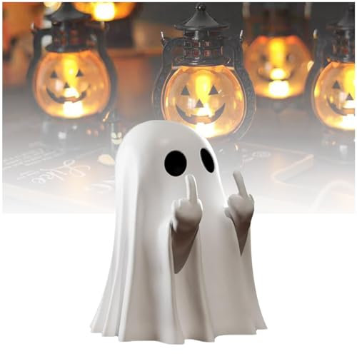 PICKONA Divertida estatua de fantasma, bonita estatua de fantasma, decoraciones de Halloween para porche y decoración del hogar espeluznante interior, decoración de Halloween, estatuas espeluznantes
