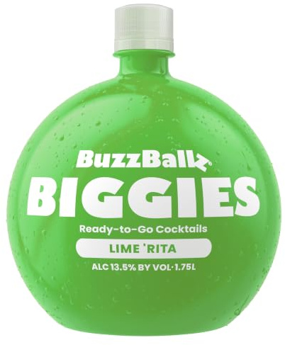 BuzzBallz Biggies Lime Rita, Ready to Drink Margarita, 1.75l | 13.5% ABV, Made with Real Vodka, Lime & Agave, Tart, Sweet, Zesty & Vibrant, Ideal for Pre-Drinks and Parties