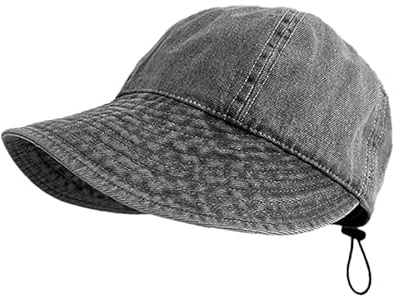 Guiguishiny Cappello da Sole in Denim per Donna, Cappello da Baseball con Ampia Tesa, Cappello da Spiaggia Pieghevole, Cappello Estivo Vintage, Idea Regalo per Ragazze (IT, Numero, 54, 60, Grigio)
