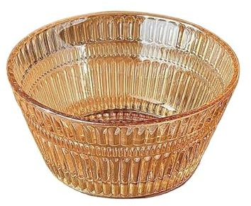 WSQHAO Eisschale 2 stücke Vertikale Korn Dessert Glas Schüssel EIS Schalen Snacks Geschirr Obst Joghurt Schüssel Hause Frühstück Schüssel Zum Nachtisch(Champagne)