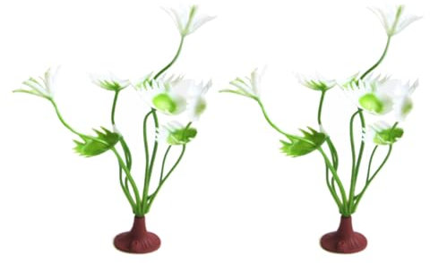 Toddmomy 20pcs Diy Fish Tank Decoration Artificial Water Plants Grass for Ponds Lifelike Aquarium Plant Base