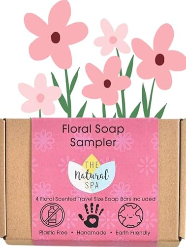 Coffret cadeau mini savon fait main, 4 pièces, collection Processus froid (floral)