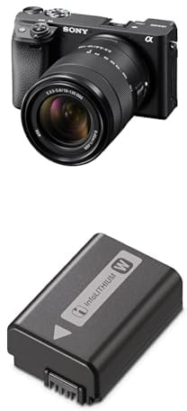 Sony Alpha 6400 | APS-C Spiegellose Kamera mit Sony 18-135mm Objektiv | Schneller 0,02s Autofokus mit Augenerkennung für Mensch und Tier, 4K-Filmaufnahmen und neigbares Display für Vlogging + NP-FW50