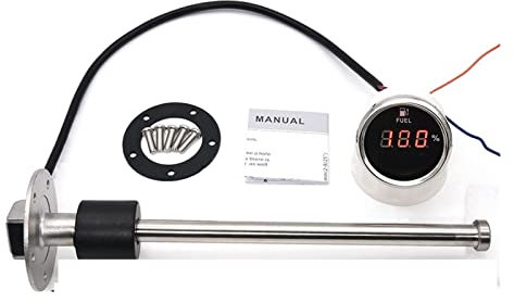 240-33OHM AUTO CAR DIESEL GASOLINE GASOLINE COMBUSTIBLE DIGITAL 2 52 mm Indicador de nivel de nivel de aceite con sensor de nivel de combustible 150-600 mm 12V/24V Para barco, coche, camión, autocara
