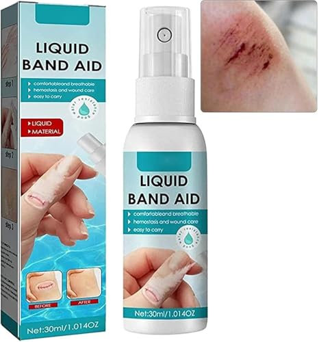 Spray per cerotto liquido per la pelle, colla cutanea impermeabile e traspirante ad asciugatura rapida per ferite, cerotto adesivo protettivo trasparente liquido