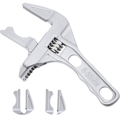saerryor Adjustable Spanner Wrench 6-68mm Open-End Wide Jaw Spanners Wrenches Ultra-Thin Shifting Spanner Shank Plumber Bathroom Hand Tool Alloy